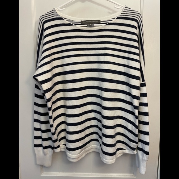 French Connection Tops - French Connection black and white striped shirt. Size small